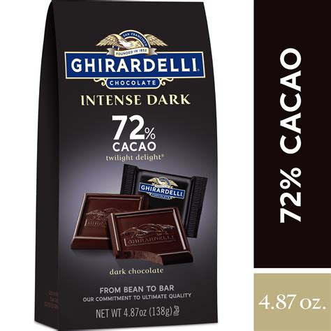 Ghirardelli Intense Dark Chocolate Squares 72% Cacao, 4.87 Oz - Walmart.com