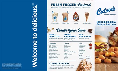 Menu at Culver's fast food, South Haven, Cr 388