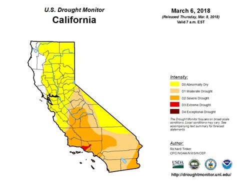 California Drought Monitor Map - World Map Wall Sticker