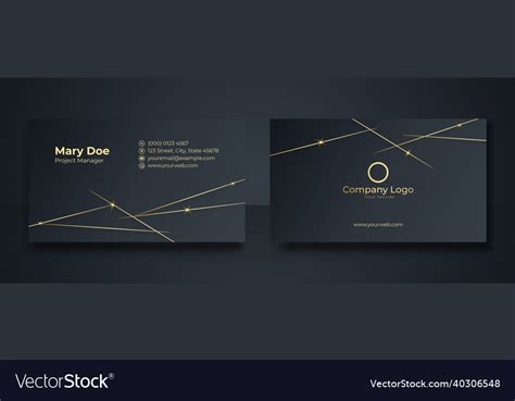 Black and gold business card design template Vector Image