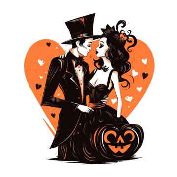 Happy Couple Of Love In Costumes On A Celebration Of Halloween, Costume ...