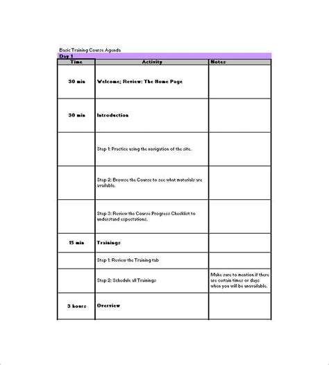 Training Agenda Template | Employment Templates | Free Word Templates