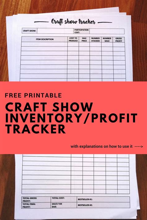 Craft Fair Tracker Craft Business Planner Craft Supply Inventory Log ...