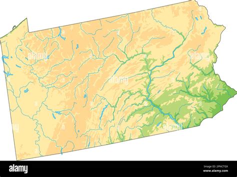 High detailed Pennsylvania physical map Stock Vector Image & Art - Alamy