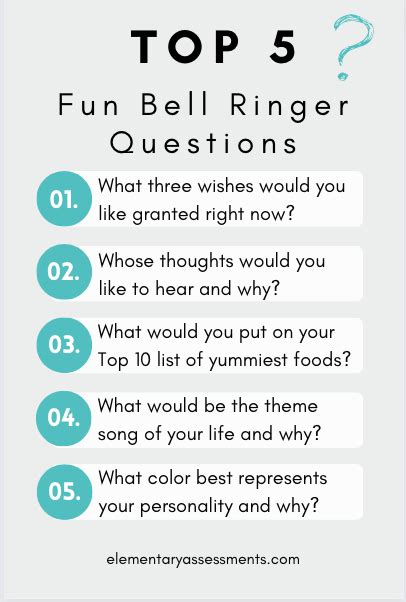 51 Fun Bell Ringer Questions: Warm-Up Activities