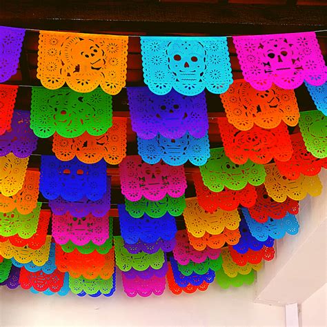 5 Pack Día de los muertos Estandartes de Papel Picado 75 pies | Etsy