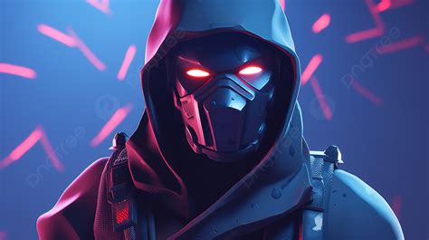 The Hooded Character With Red Glowing Eyes Is Playing The New Game Fortnite Background, Profile ...