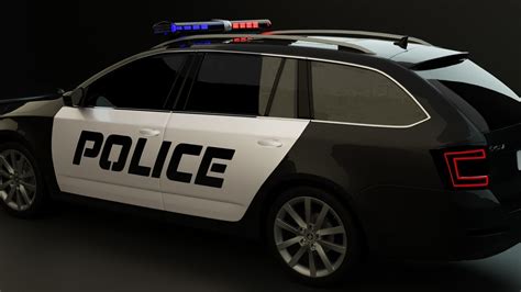 Skoda Octavia Police Car 3D Model 3D model | CGTrader