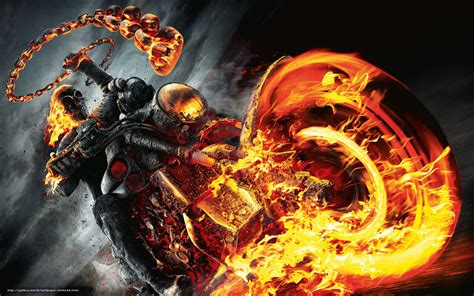 Ghost Rider Flame Bike Skeleton 3D Effect Smashed Wall Sticker Poster ...