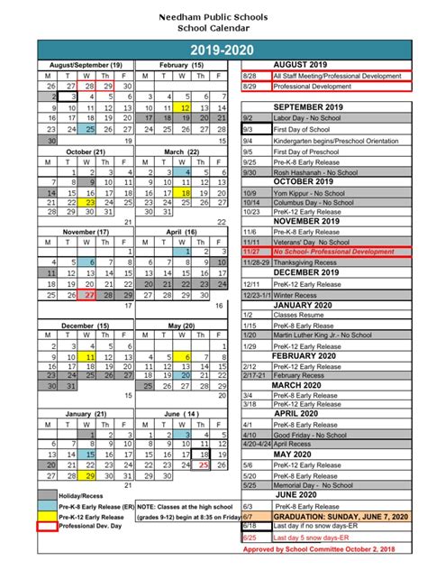 Needham 2019-20 School Calendar | High Holy Days | Ten Days Of Repentance