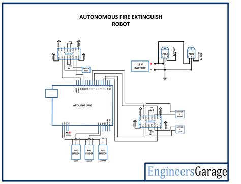 Fire Fighting Robot Project Circuit Diagram