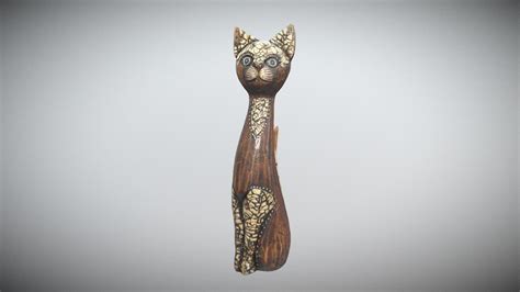 Wooden cat statue - Download Free 3D model by 3dhdscan [e03738a] - Sketchfab