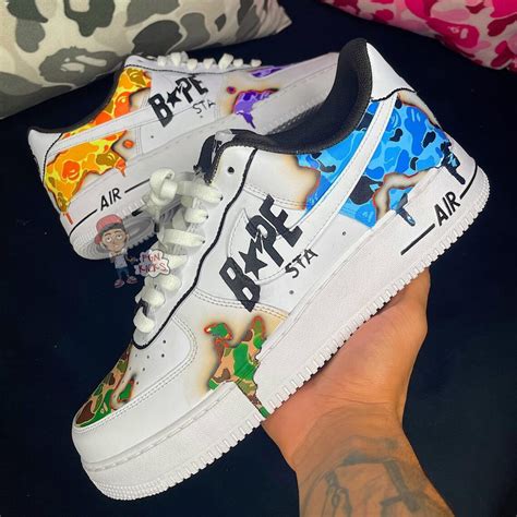 Burning Bape Air Force 1 Custom - Daniel Customs