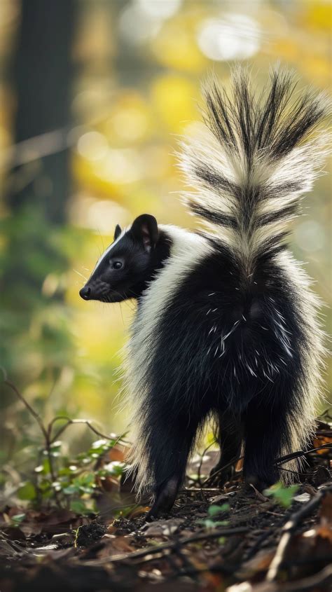 skunk in the forest, striped skunk, skunk behavior, wildlife photography, how to avoid skunk ...