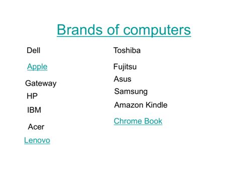 Brands of computers