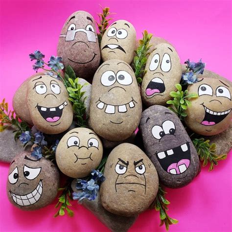 Downloadable Silly Faces Group 2 Rock Painting Tutorial - Etsy