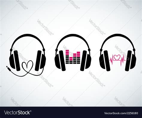 Creative music headphones logo set Royalty Free Vector Image