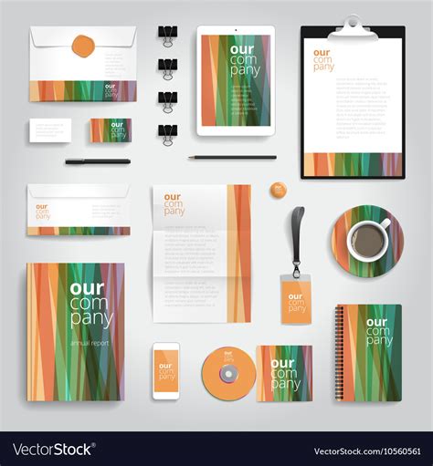 Corporate identity stationery print template Vector Image