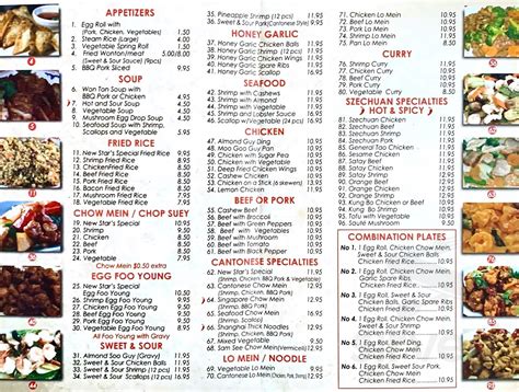 New Star Restaurant menu in Pembroke, Ontario, Canada