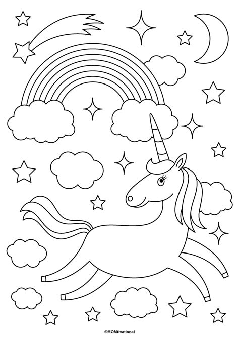 Fun and Free Unicorn Coloring Pages For Kids - MOMtivational