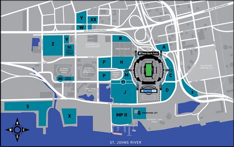 2021 Jaguars Season Parking Map