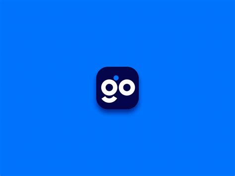 an app icon with the word go on it's side and a blue background