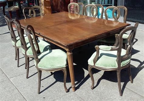 UHURU FURNITURE & COLLECTIBLES: SOLD #17439 French Country Dining Set: 48" x 74" Table, Two 21 ...