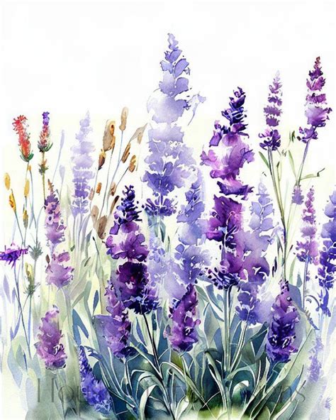 Lavender Flower Art, Wall Art Digital, Print-on-demand, Digital Art ...