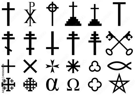 Christian religious symbols: A collection of vector icons and symbols ...