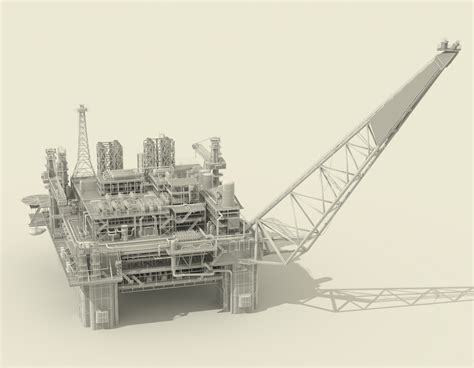 3d oil rig platform