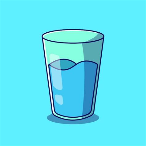 Ilustración de dibujos animados de vaso de agua ilustración de vector de agua fresca y saludable ...