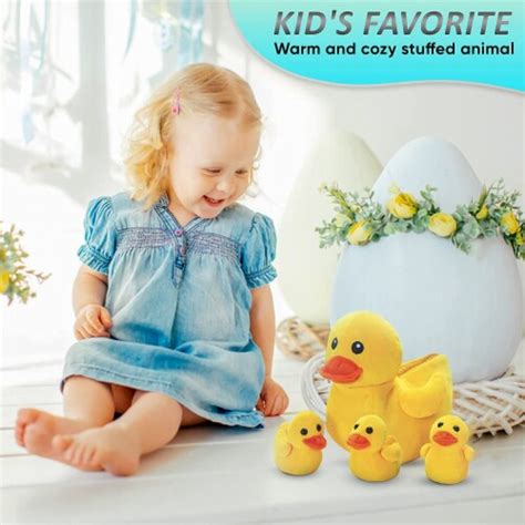 KOVOT Plush Mother Duck & 3 Quacking Baby Ducklings, Mother Duck & 3 ...