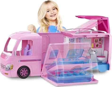 Barbie Camper, Doll Playset with 50 Accessories and Waterslide, Dream ...