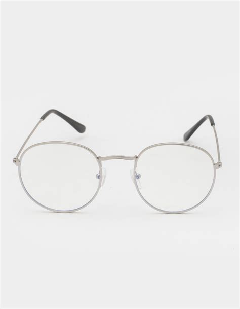 Round Blue Light Glasses - SILVER/BLACK | Tillys