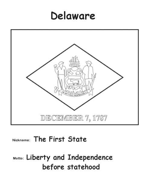 USA-Printables: Delaware State Flag - State of Delaware Coloring Pages