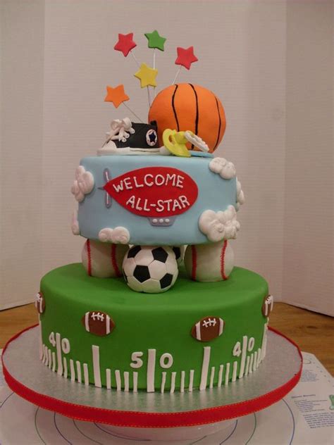 sports theme baby shower | sport theme baby shower cake this was for my friend s baby shower the ...