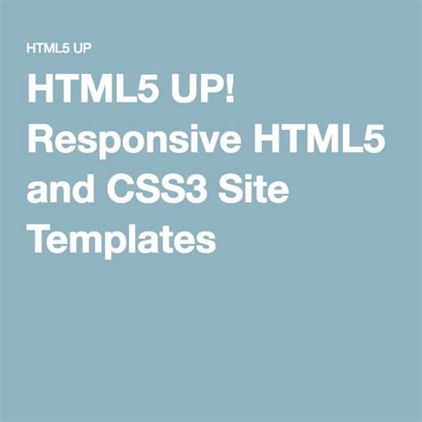 HTML5 UP! Responsive HTML5 and CSS3 Site Templates Template Site, Html Templates, Web Design ...