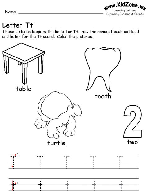 Beginning Letter T Worksheets For Kindergarten – Thekidsworksheet