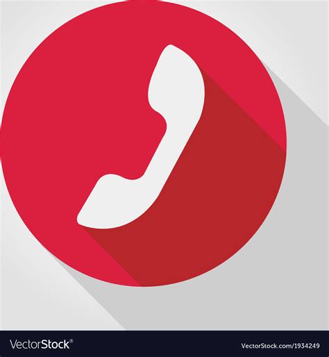 Phone icon red flat design Royalty Free Vector Image