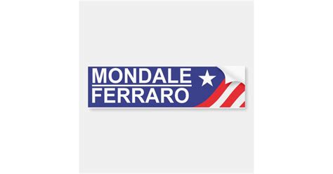 1984 Mondale Ferraro Campaign Bumper Sticker | Zazzle