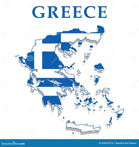 Bandera Del Mapa De Grecia Mapa De Grecia Con Vector De La Bandera ...