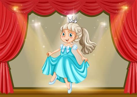 Free Vector | Girl in princess costume on stage