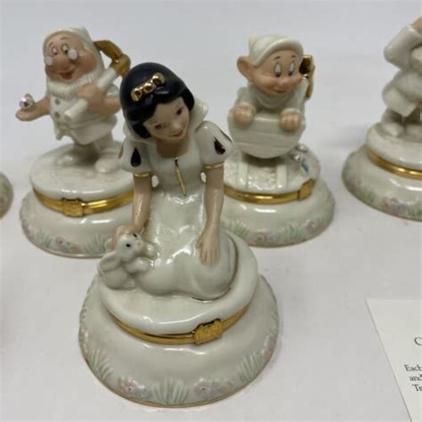 LENOX Snow White & The Seven Dwarfs Treasure Box Disney Set of 8 with ...