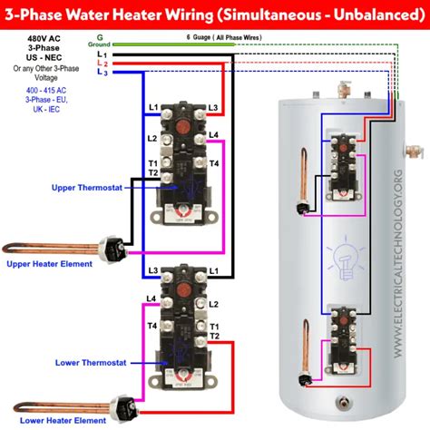 How to Wire 3-Phase Simultaneous Water Heater Thermostat?