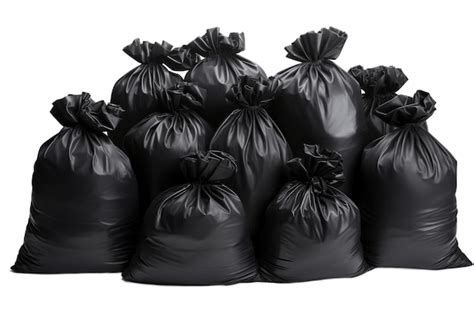 Premium AI Image | Black Trash Bags on White Background Generative By Ai