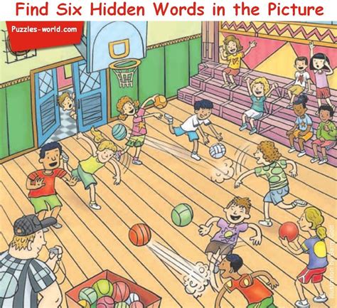 Find Six Hidden words in the Picture Hidden Words In Pictures, Hidden Picture Puzzles, Word ...