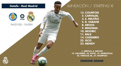 Lineup vs Getafe : r/realmadrid