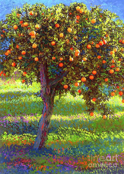 Orange Fruit Tree Painting by Jane Small - Pixels