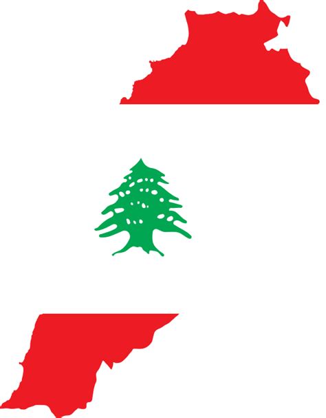 Lebanon Map Flag - Openclipart