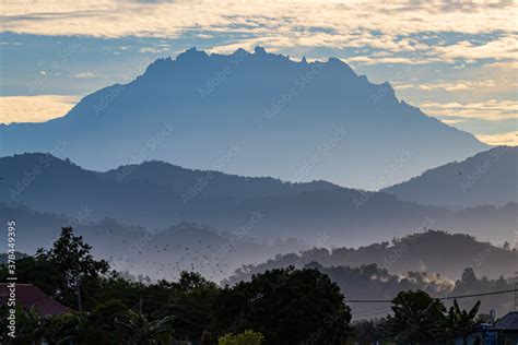 Beautiful Mount Kinabalu view during morning sunrise Stock Photo | Adobe Stock